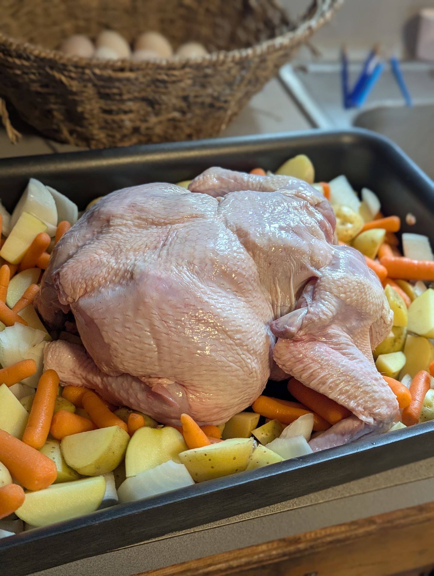 Fresh whole pasture-raised broiler chicken